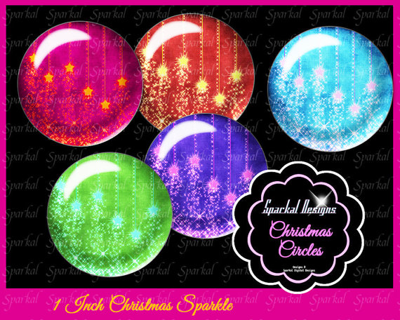 Glitter   Stars Christmas Circle Images Instant Download Bottle Cap    