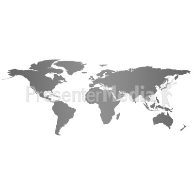 Gray Flat World Map   Education And School   Great Clipart For
