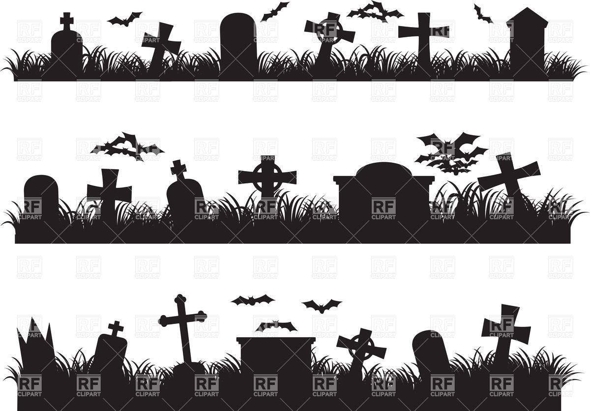 Halloween Graveyard   Silhouette Of Cemetery 39735 Holiday Download