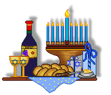 Hanukkah Clip Art   Challah Bread Menorah Gifts And Wine