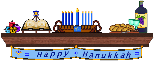 Hanukkah Clip Art   Hanukkah Decorated Fireplance Mantle