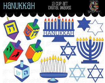 Hanukkah Clip Art Printable Hanukkah Clipart Digital Hanukkah Dreidel    