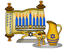 Hanukkah Clip Art   Scroll Menorah Gold Pitcher And Chalices
