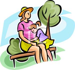     Hugging Her Pregnant Mother S Stomach   Royalty Free Clipart Picture