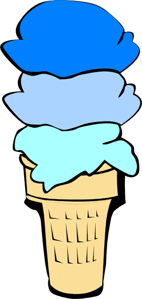 Ice Cream Cone Blue Scoops Clip Art At Clker Com   Vector Clip Art