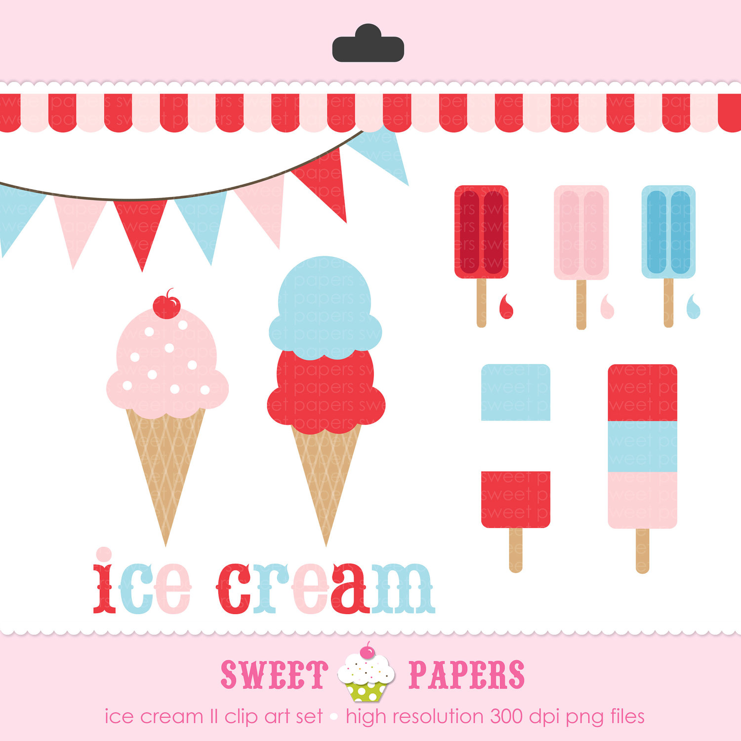 Ice Cream Ii Digital Clip Art Set Commercial And By Sweetpapers