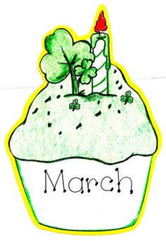March Birthday Clip Art   March Birthday Cupcake More