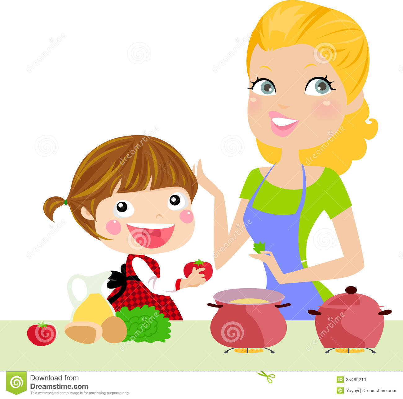 Mother And Daughter Cooking Stock Photo   Image  35469210