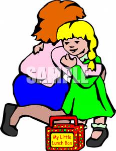 Mother And Daughter Embracing   Royalty Free Clipart Picture