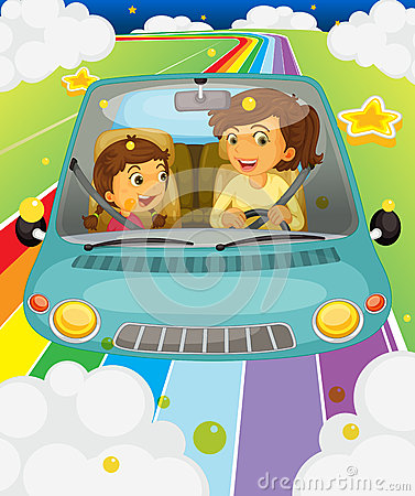 Mother Driving With Her Daughter Royalty Free Stock Photos   Image    