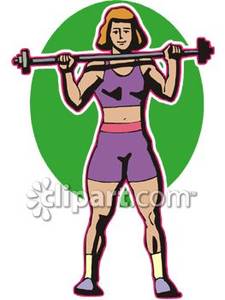 Netathletic Woman Lifting Weight Bar   Royalty Free Clipart Picture