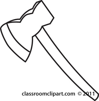 Objects   Ax Tool Outline   Classroom Clipart