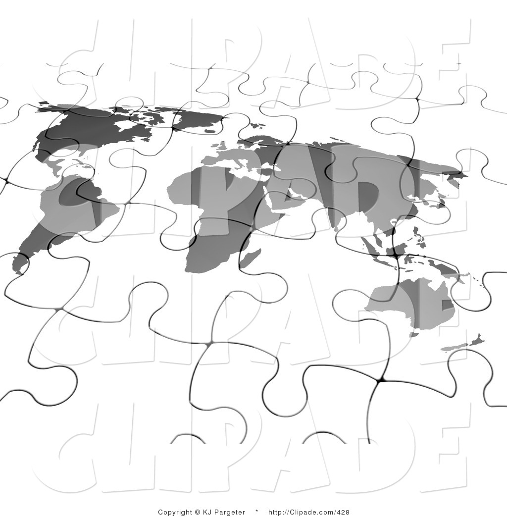 Of A Completed Gray And White World Map Jigsaw Puzzle By Kj Pargeter