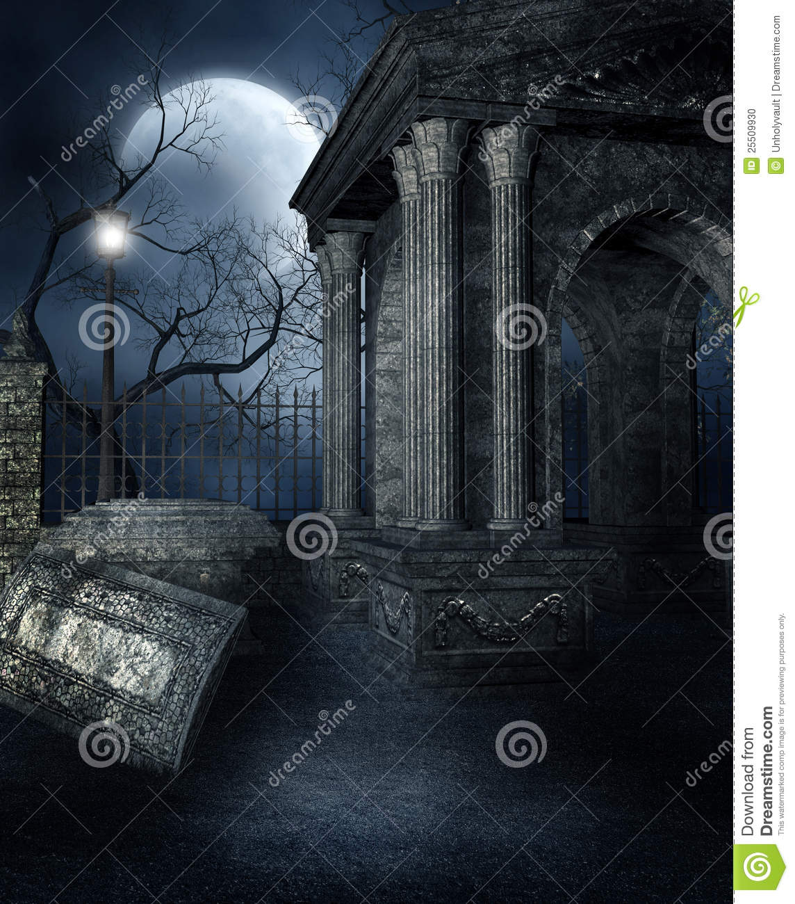 Old Crypt In A Gothic Graveyard Stock Photo   Image  25509930