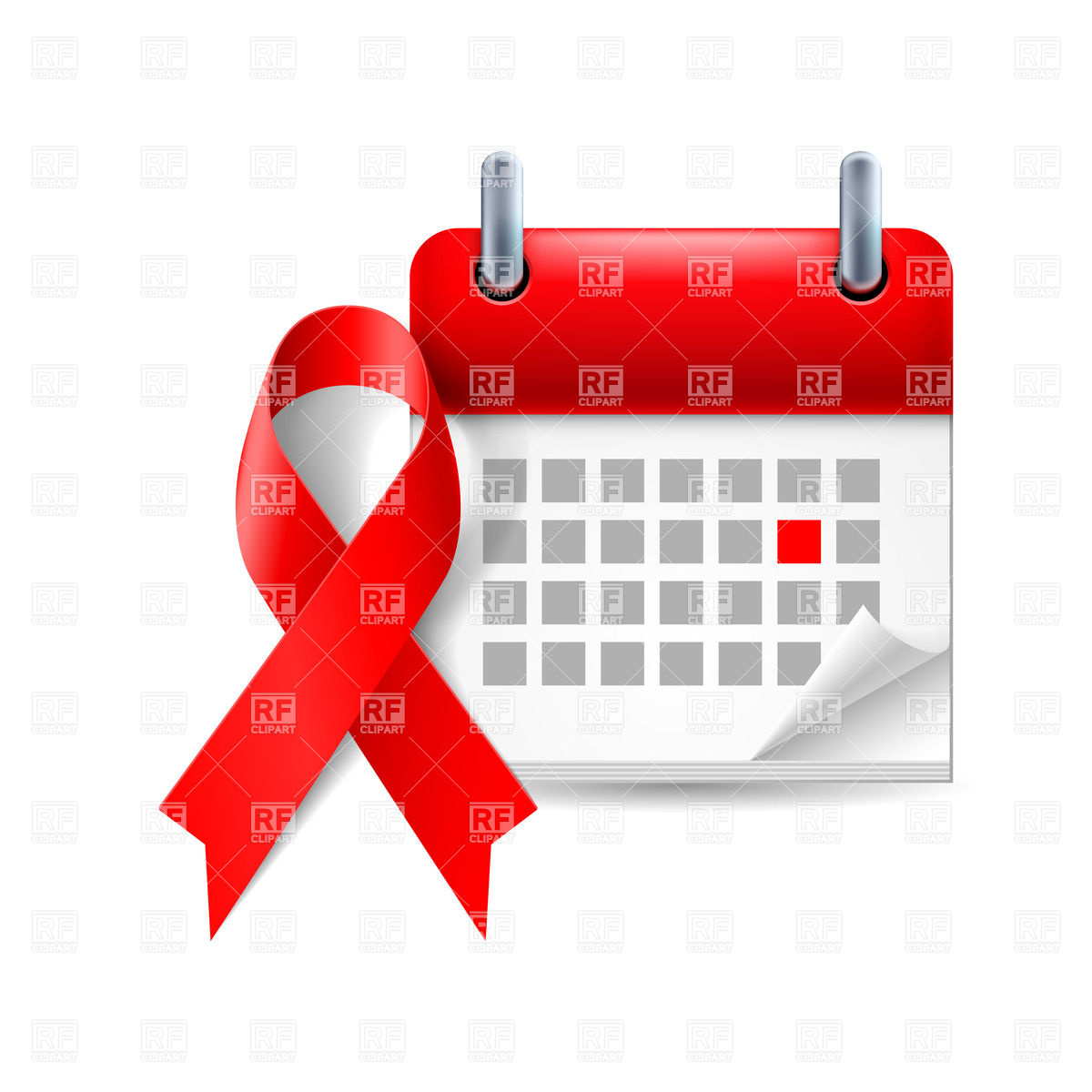 World Aids Day Icon  Awareness Red Ribbon And Calendar 30699 Icons