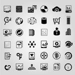 Big Data Management Icons Set Black Icons Set Big Sale
