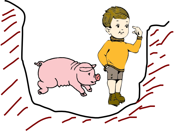 Boy In Pit With Pig Clip Art At Clker Com   Vector Clip Art Online