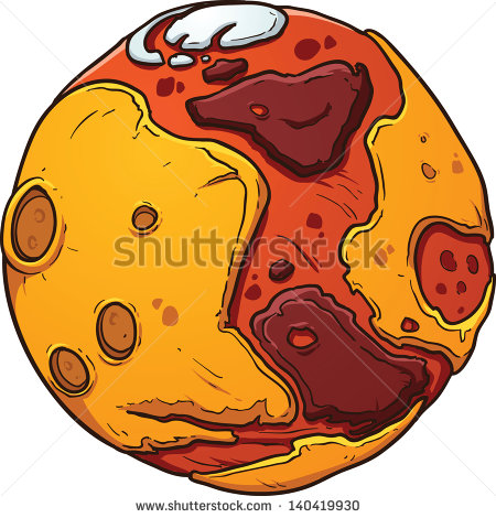 Cartoon Mars  Vector Clip Art Illustration With Simple Gradients  All