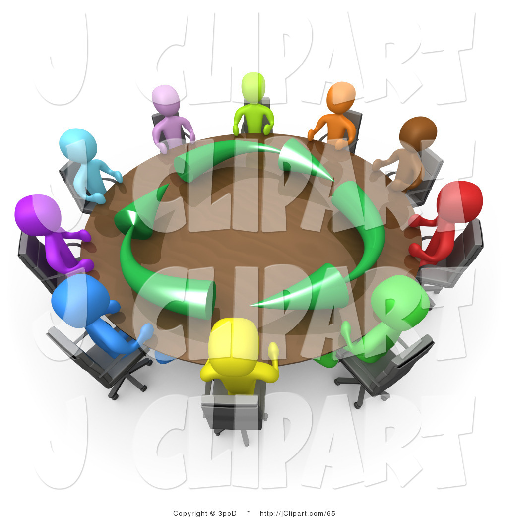 Clip Art Eight Blue People Working Together Hold Colorful