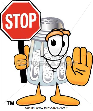 Clip Art Of Salt Holding Stop Sign Salt009   Search Clipart    