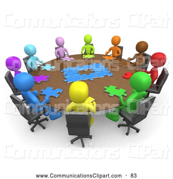 Clipart Of A Group Of 10 Colorful And Diverse People Holding A Meeting