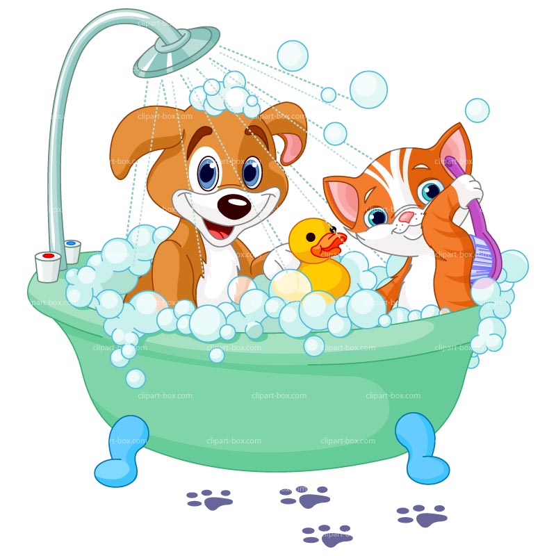 Clipart Pets In Bath   Royalty Free Vector Design
