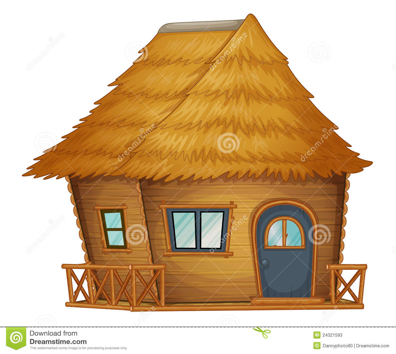 Hut Or Cabin On A White Background