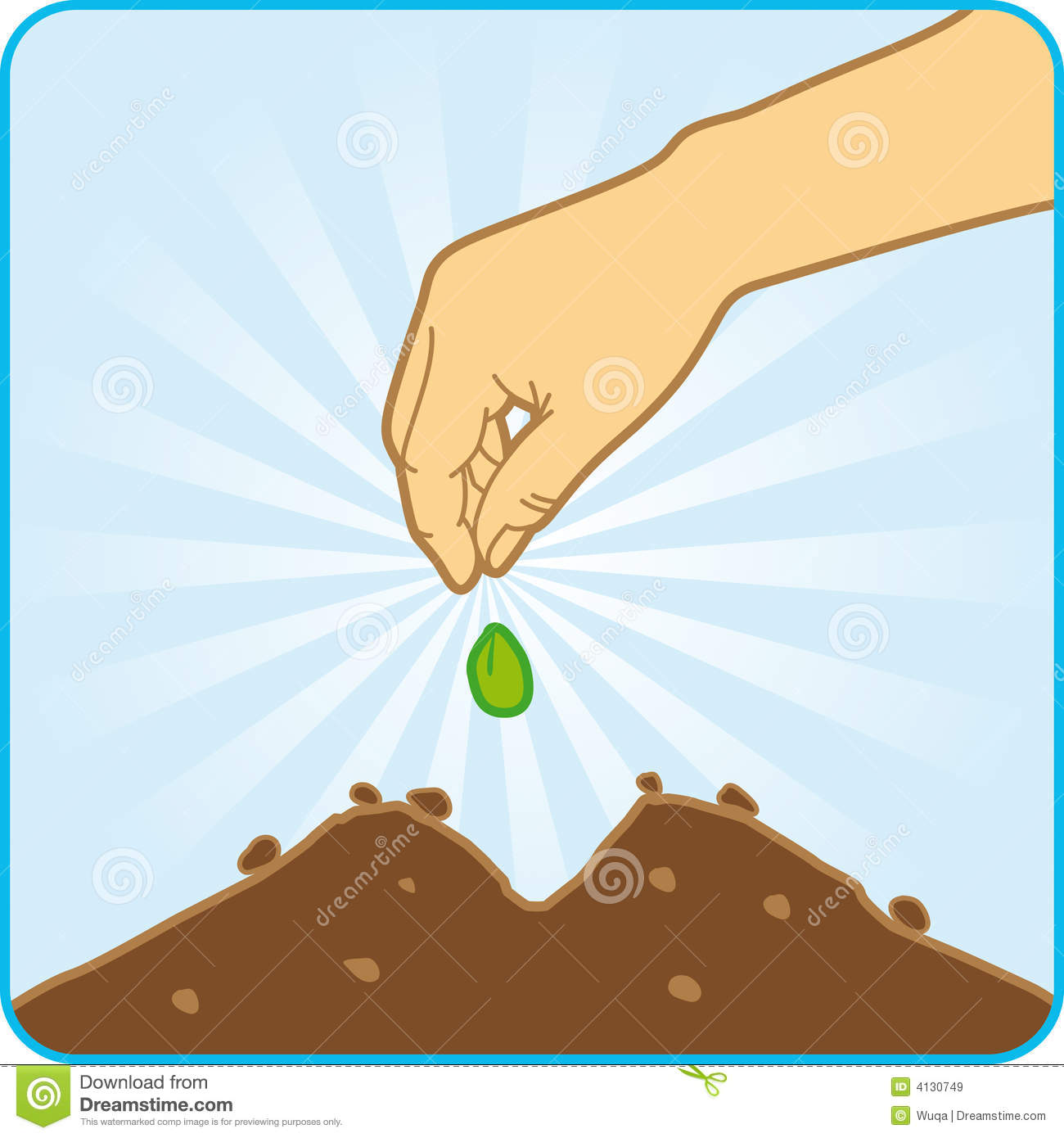 Plant Seeds Clipart The Palm Throwing In Seeds To