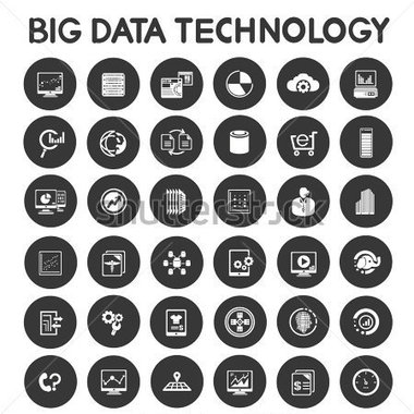 Technology   Big Data Technology Icons Set Data Analytic Icons