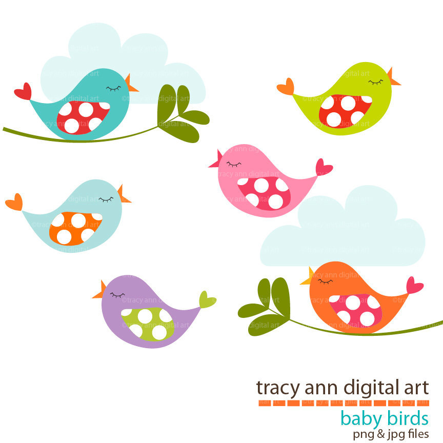 Baby Birds Clip Art By Tracyanndigitalart On Etsy
