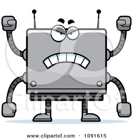 Clipart Mad Box Robot   Royalty Free Vector Illustration By Cory