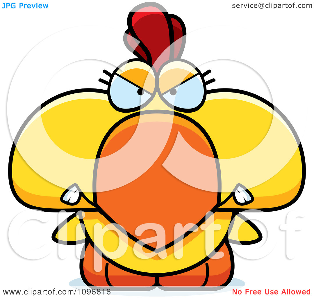 Clipart Mad Yellow Rooster Chick   Royalty Free Vector Illustration By
