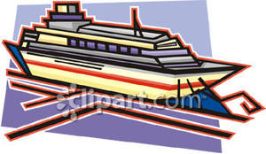 Cruise Ship At A Dock   Royalty Free Clipart Picture