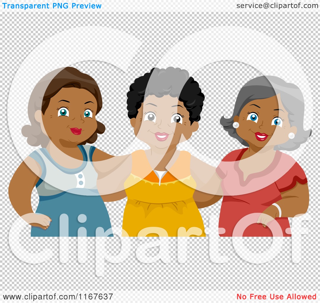 Diverse Middle Aged Female Friends Royalty Free Vector Clipart Image