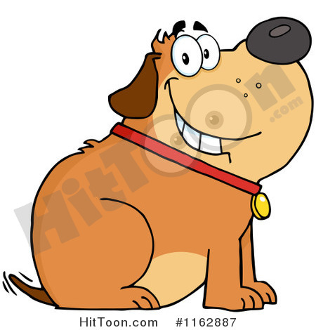 Dog Clipart  1162887  Happy Chubby Brown Dog Sitting And Wagging His