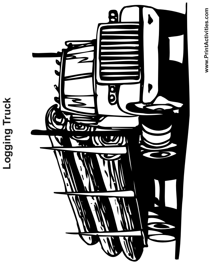 Logging Truck Colouring Pages