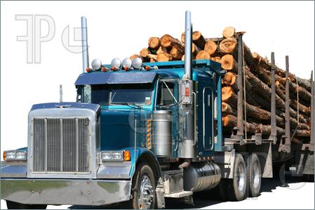 Logging Truck On Highway Nearskoheganmaine Isolated On White