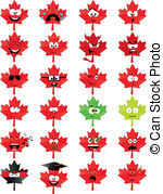 Maple Leaf Shaped Smiley Faces   Collection Of 24