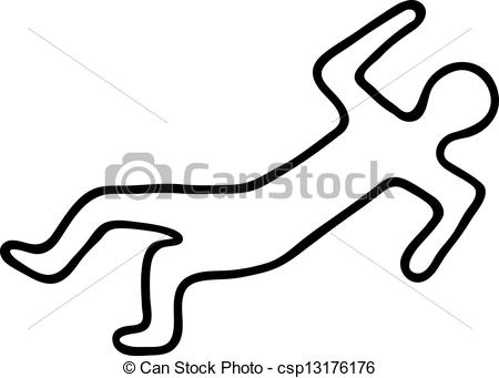 Of Chalk Outline Of A Dead Body Csp13176176   Search Clipart