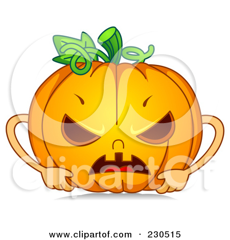 Royalty Free  Rf  Clipart Illustration Of A Mad Halloween Pumpkin By