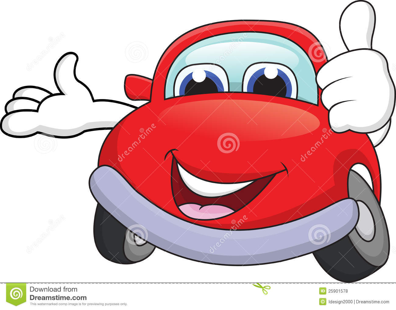 Royalty Free Stock Photos  Car Cartoon With Thumb Up  Image  25901578