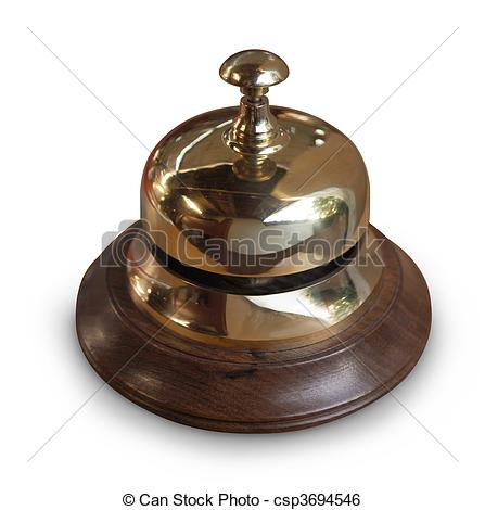 Service Desk Bell With Wood Base    Csp3694546   Search Clip Art    