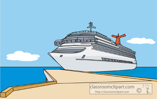 Travel   Cruise Ship Near Dock 06   Classroom Clipart