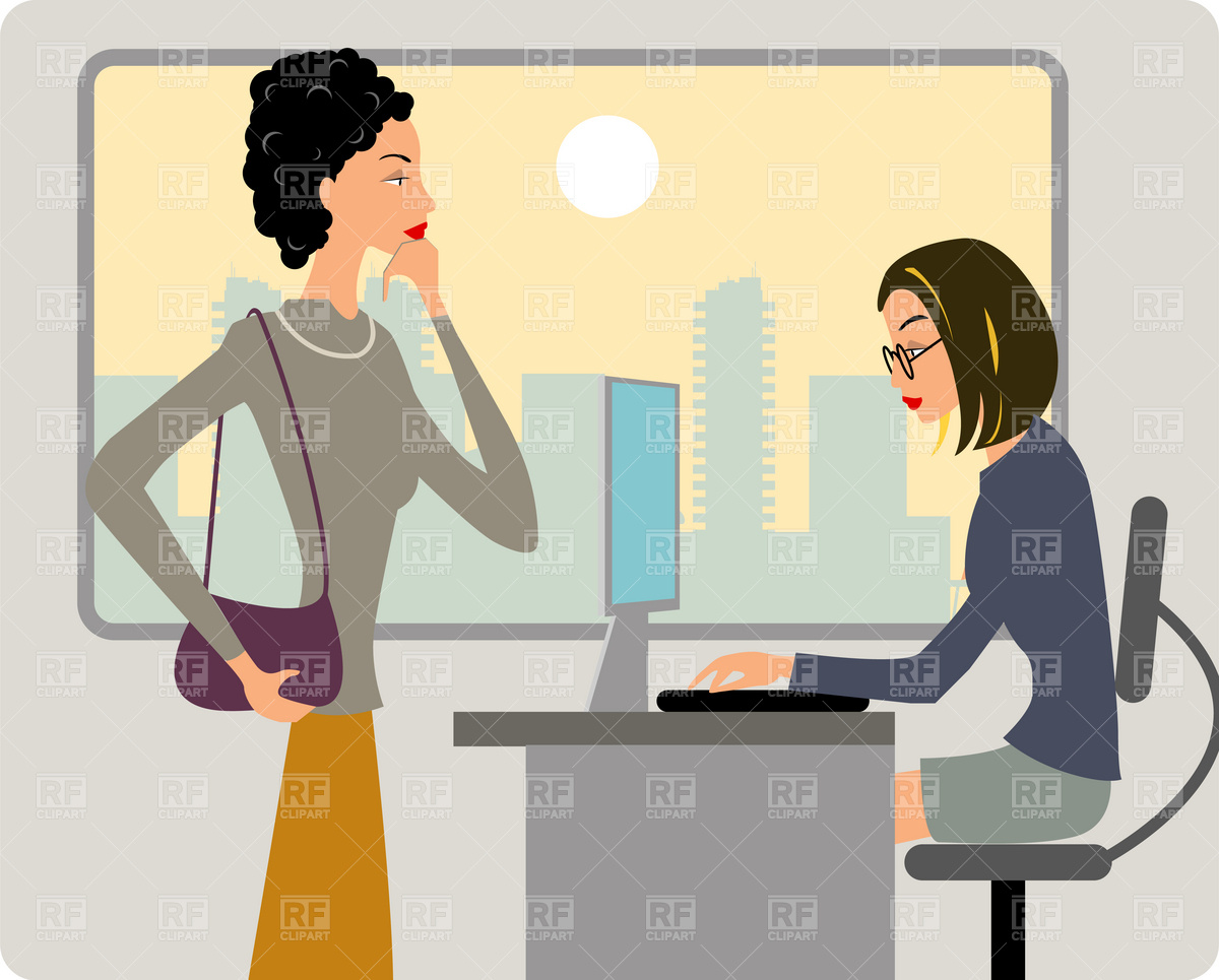 Two Women In The Office 1902 Download Royalty Free Vector Clipart