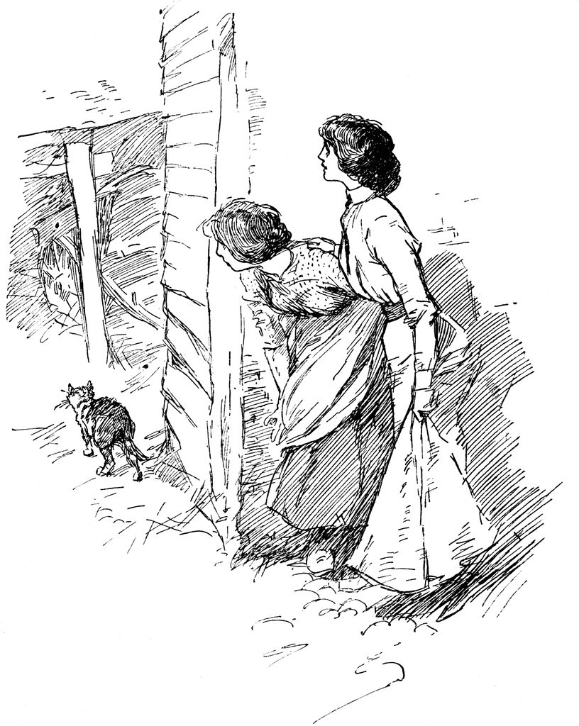 Two Women Peeking Around A Corner   Clipart Etc