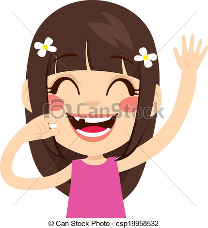 Vector   Toothless Happy Girl   Stock Illustration Royalty Free