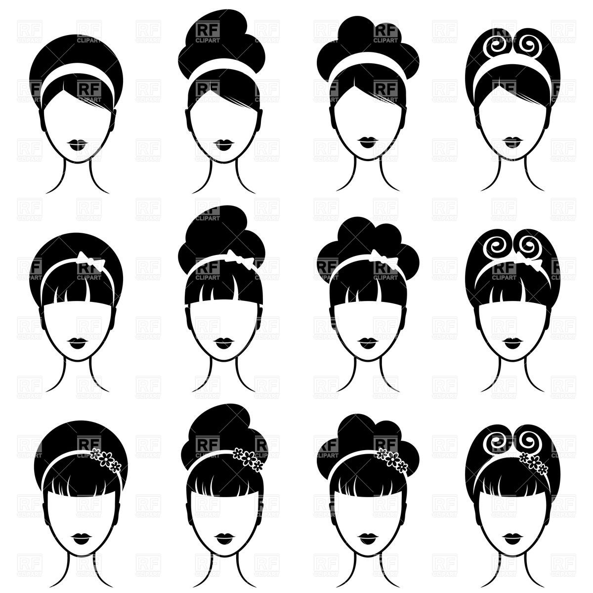     Women S Hairstyle 28530 Download Royalty Free Vector Clipart  Eps