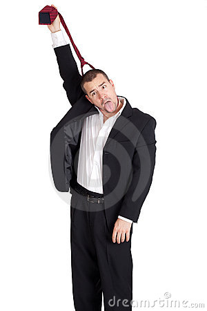 Business Man Strangling Himself With Tie Stock Photography   Image    