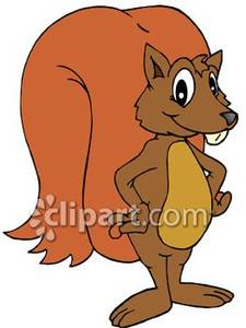 Cartoon Squirrel With Buck Teeth   Royalty Free Clipart Picture