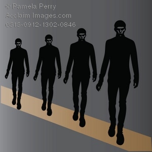 Clip Art Illustration Of A Male Models Walking Down A Runway   Acclaim